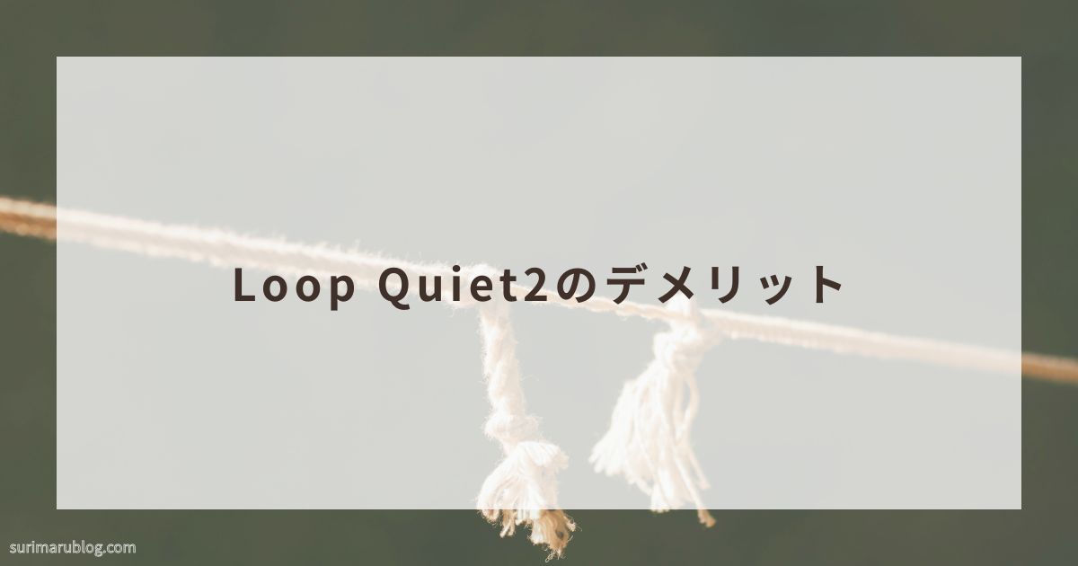 Loop Quiet2のデメリット